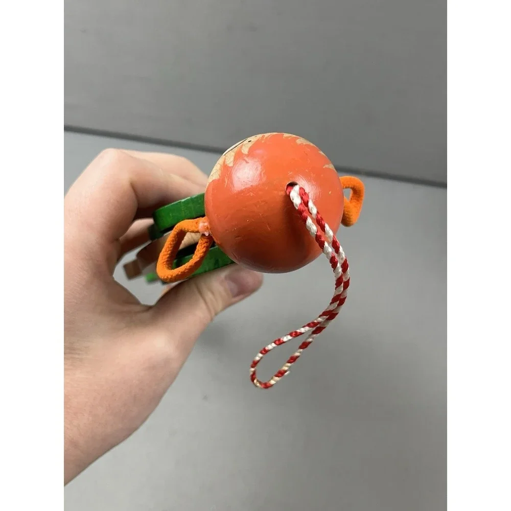Vtg Original M Gschnitzer Austria Pippi Longstocking Ginger Wood Pull String Toy